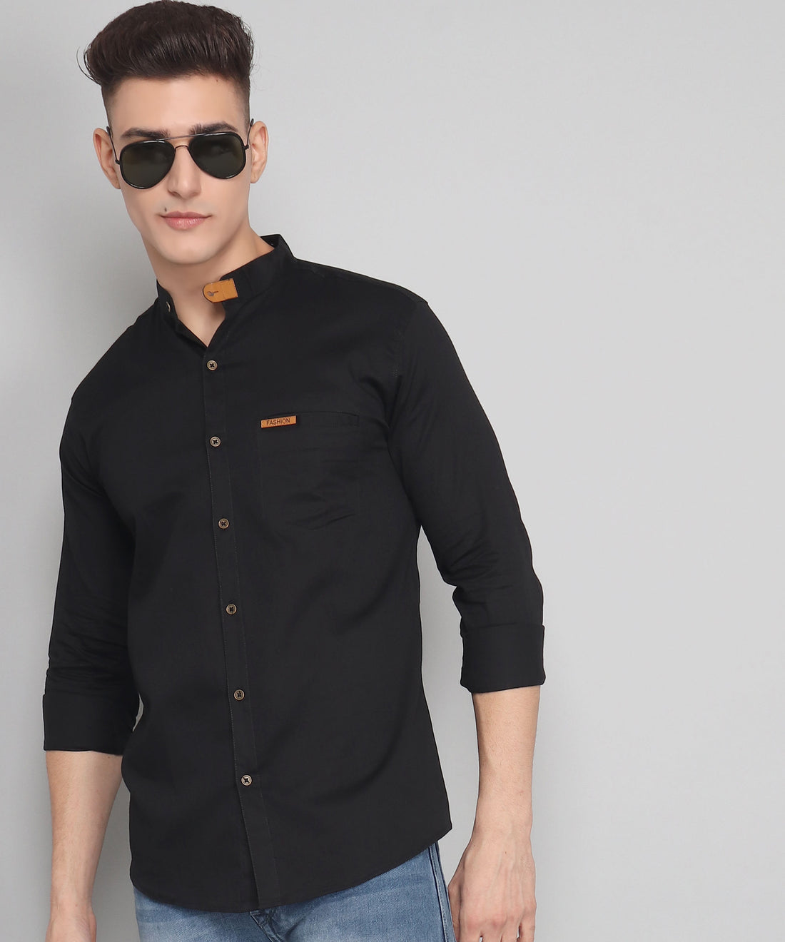 
TryBuy কালো Solid কটন পুরুষদের শার্ট ছবি
