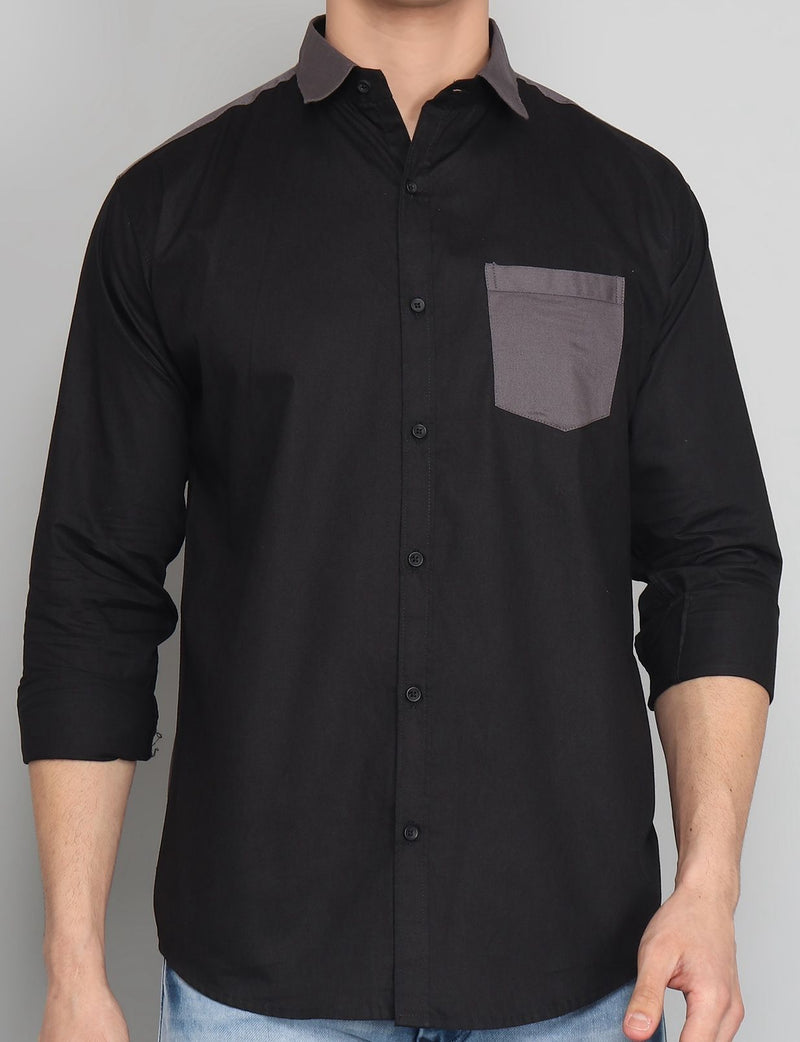 Jacob Black Cotton Shirt for Men 1