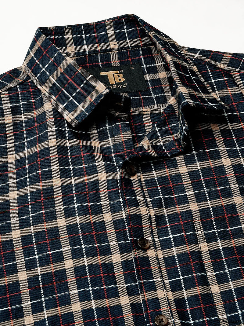 Morphan Checked Cotton Shirt for Men 2