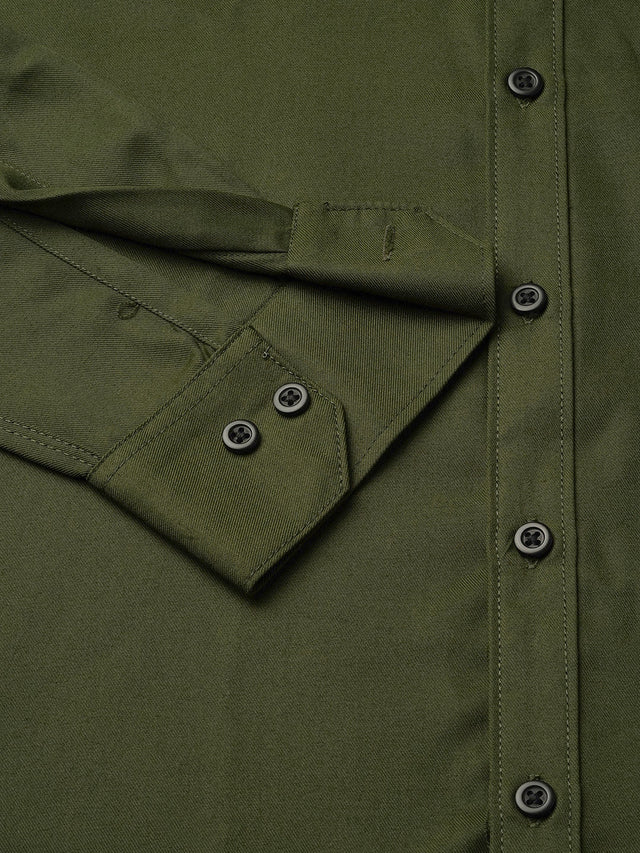 Lorient Green Polyester Shirts for Men