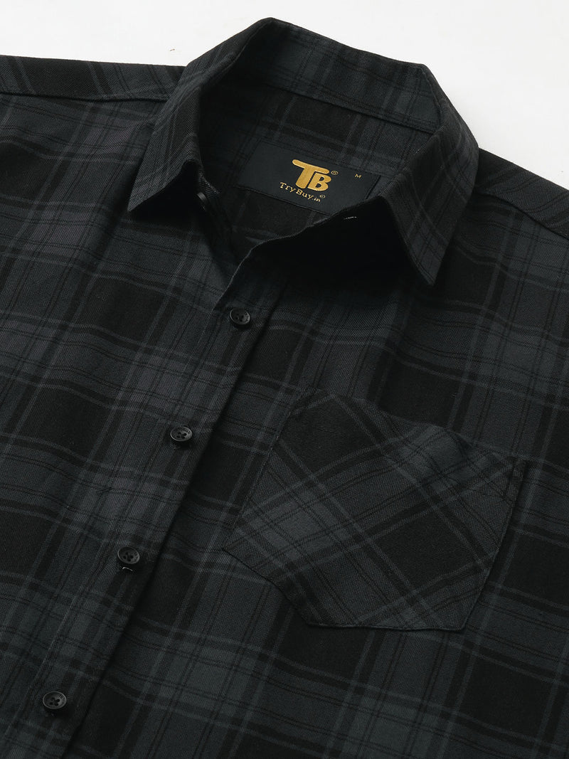 Leisure Cotton Checked Shirt for Men 2