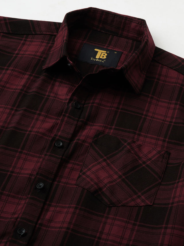 Nautical Checked Cotton Shirt for Men