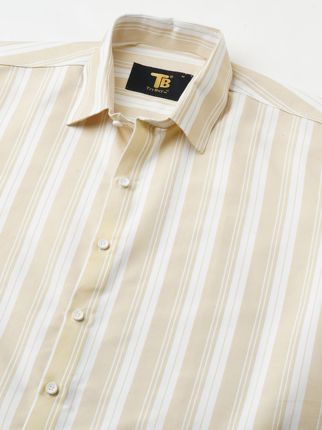 Exotic Cotton Blend Striped Shirt for Men