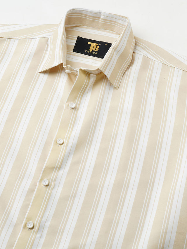 Exotic Cotton Blend Striped Shirt for Men