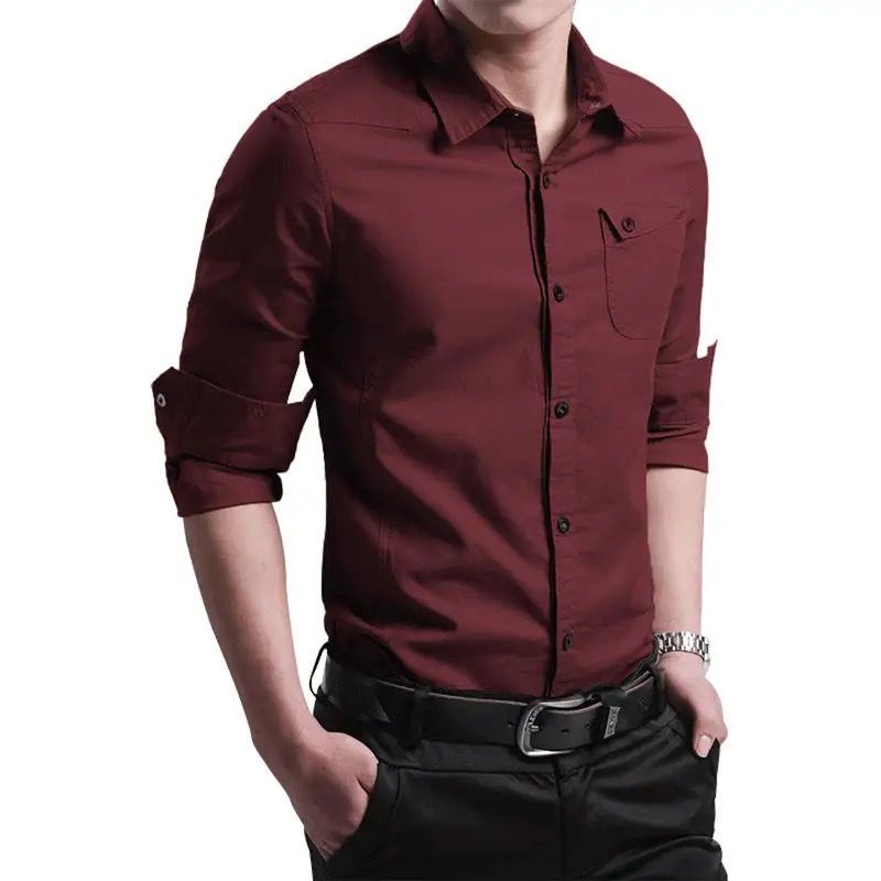 Crawl Flap Pocket WineRed Shirt for Men 1