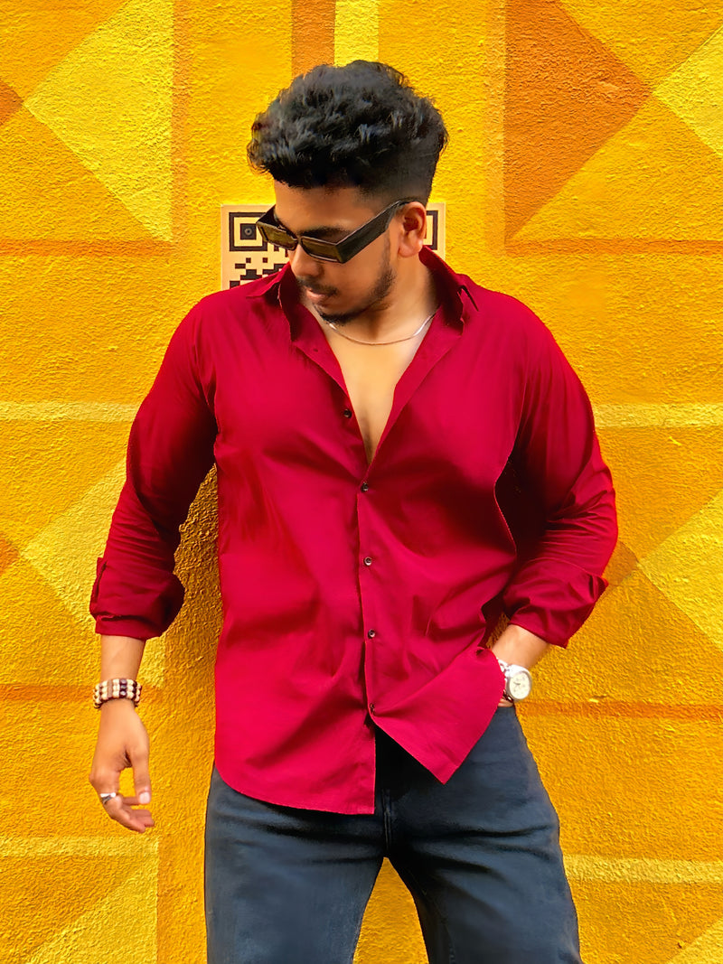 Raimen Maroon Men's Shirt 4