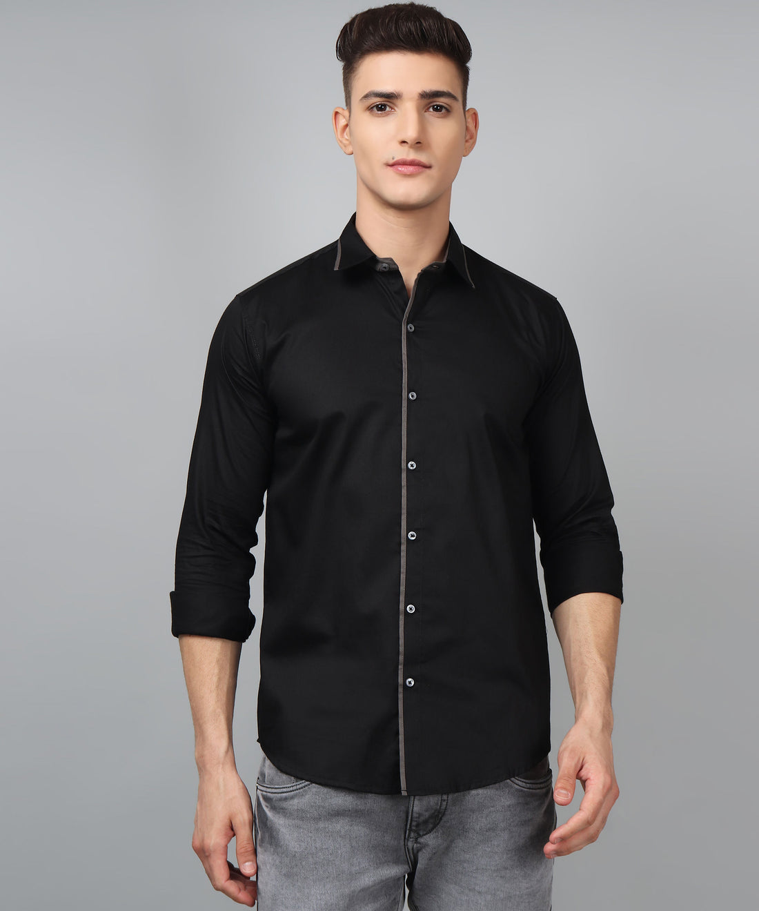 
TryBuy ಕಪ್ಪು ಬೂದು ಪುರುಷರ ಶರ್ಟ್ ಚಿತ್ರ
