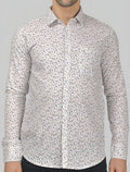 Horizon Haze Cotton Linen Printed Shirt for Men