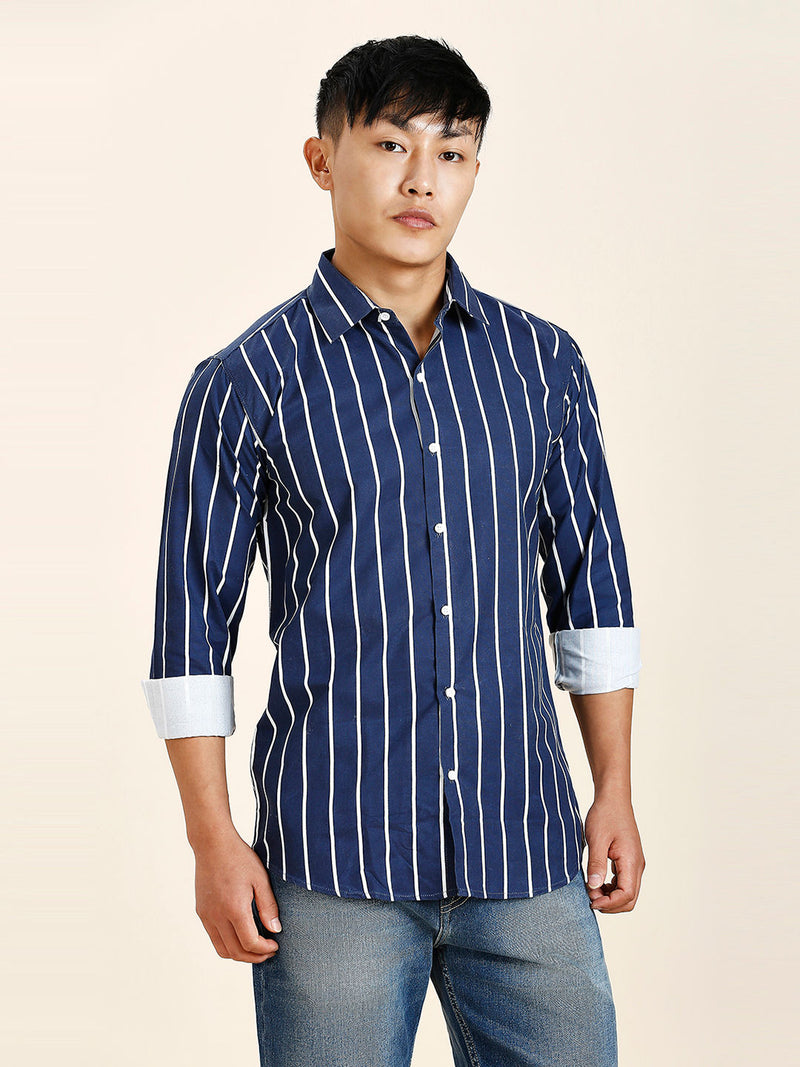 Bradford Cotton Blend Striped Shirt for Men 4