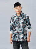 Porto Cotton Blend Printed Shirt for Men