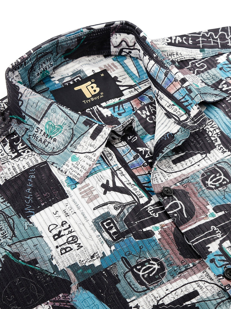 Porto Cotton Blend Printed Shirt for Men 4
