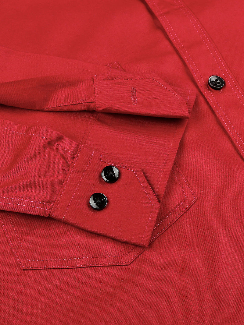 Red Double Pocket Shirt for Men 4