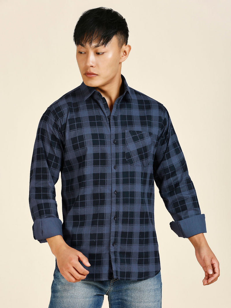 Tartan Checked Cotton Shirt for Men 1