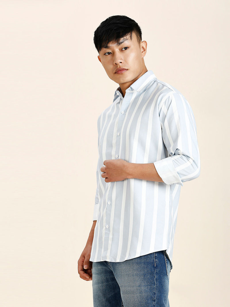 Truro Striped Cotton Blend Shirt for Men 3