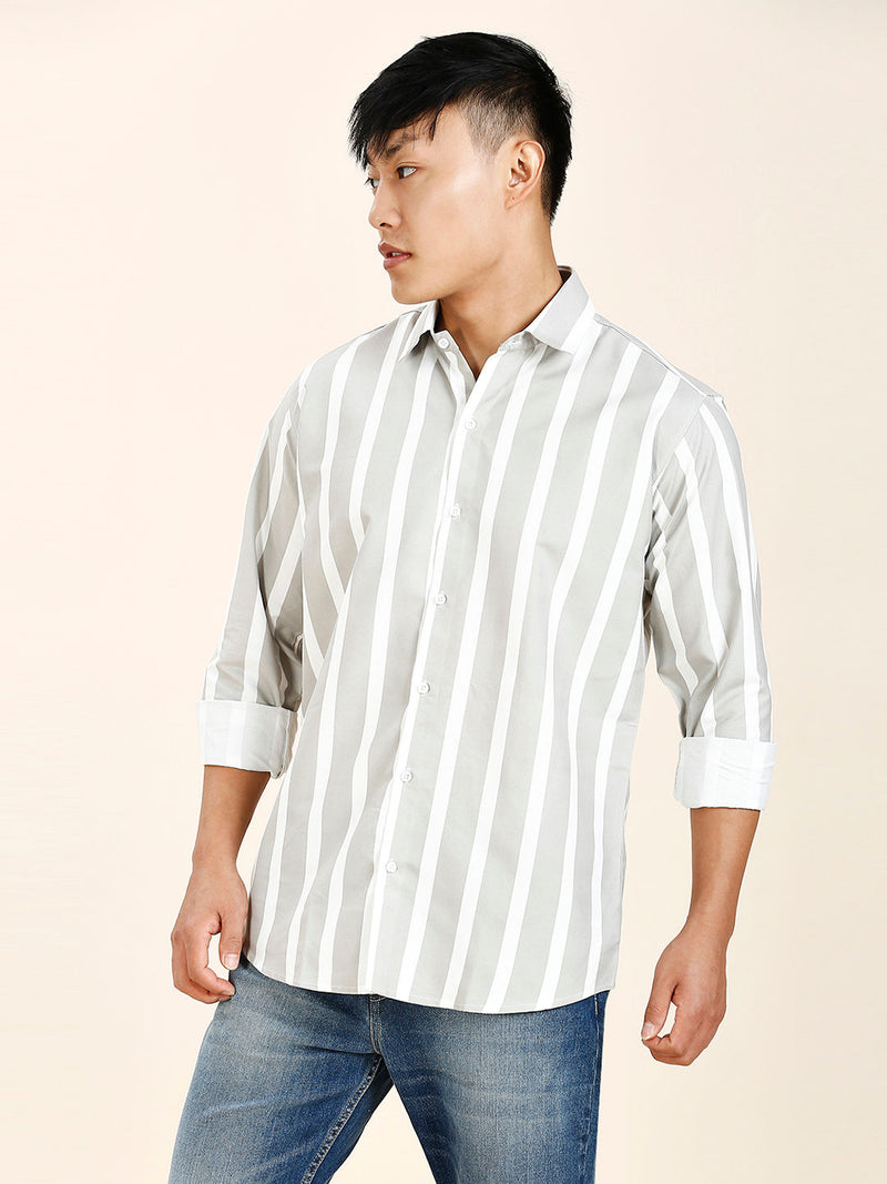 Wolver Striped Cotton Blend Shirt for Men 8