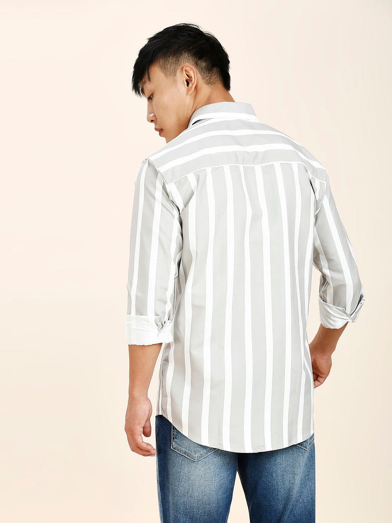 Wolver Striped Cotton Blend Shirt for Men 6