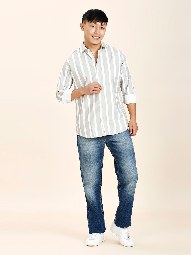 Wolver Striped Cotton Blend Shirt for Men 5