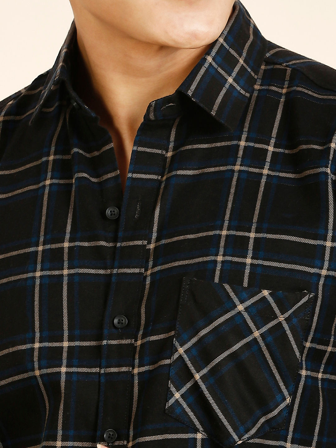 Modern Checked Cotton Shirt for Men