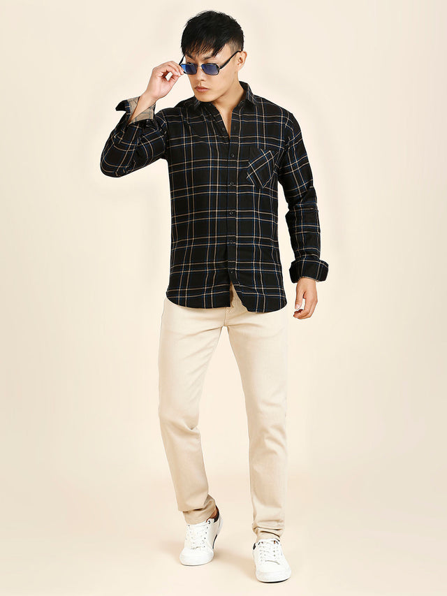 Modern Checked Cotton Shirt for Men