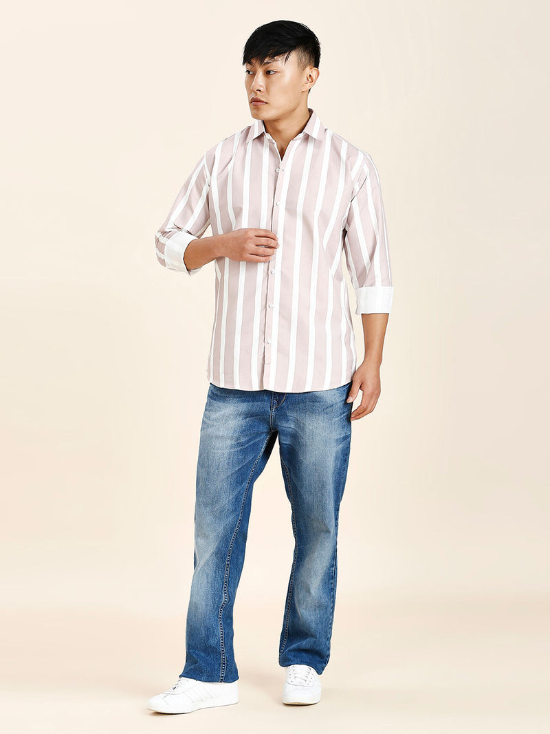 Cambridge Cotton Blend Striped Shirt for Men 5