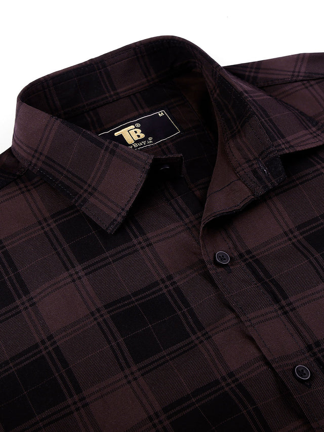 Sleek Checked Cotton Shirt for Men