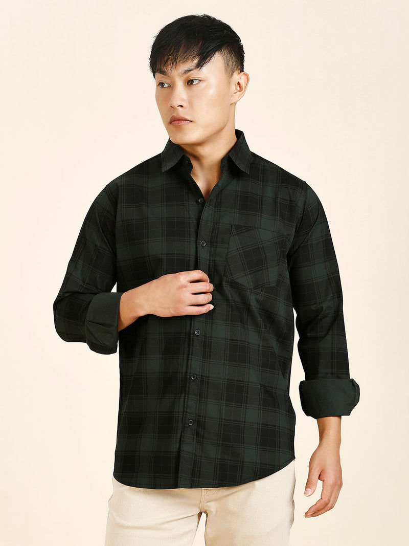 Serene Checked Cotton Shirt for Men 1