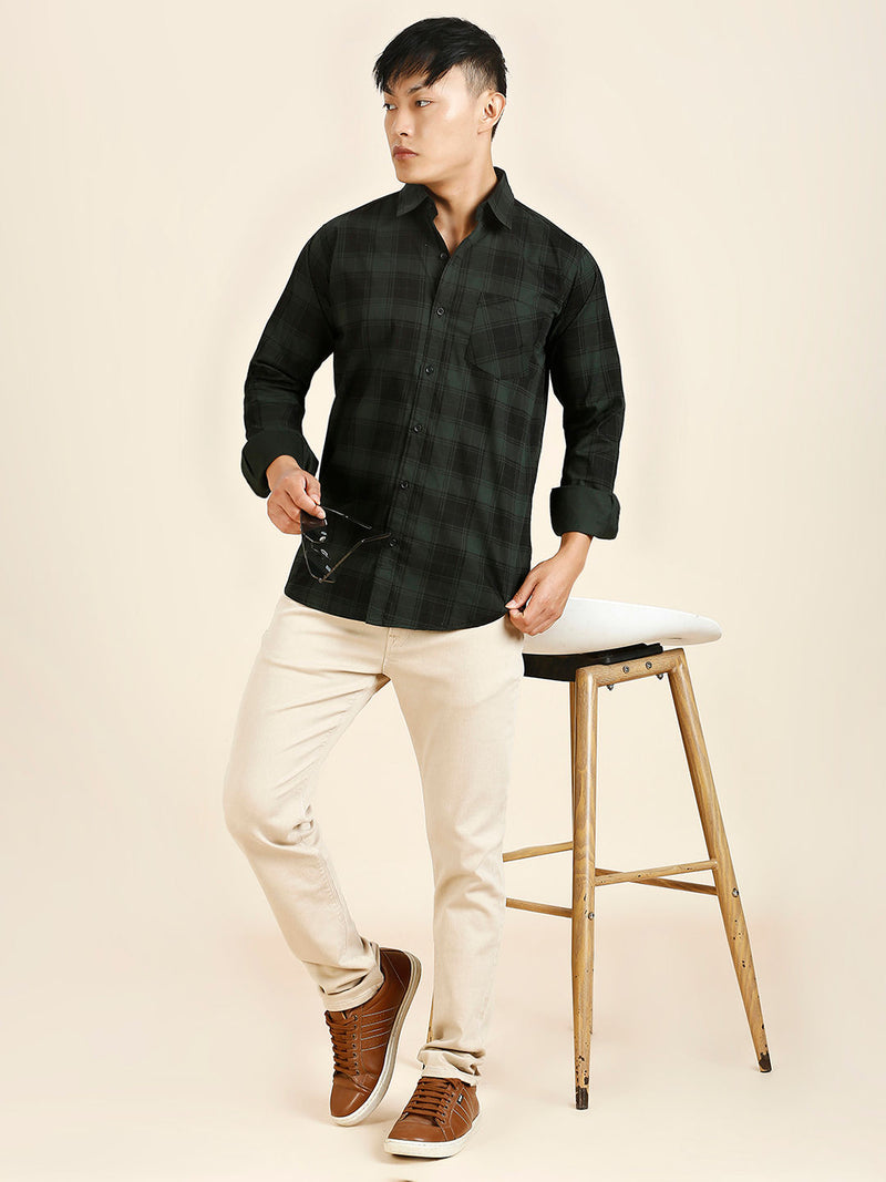 Serene Checked Cotton Shirt for Men 5
