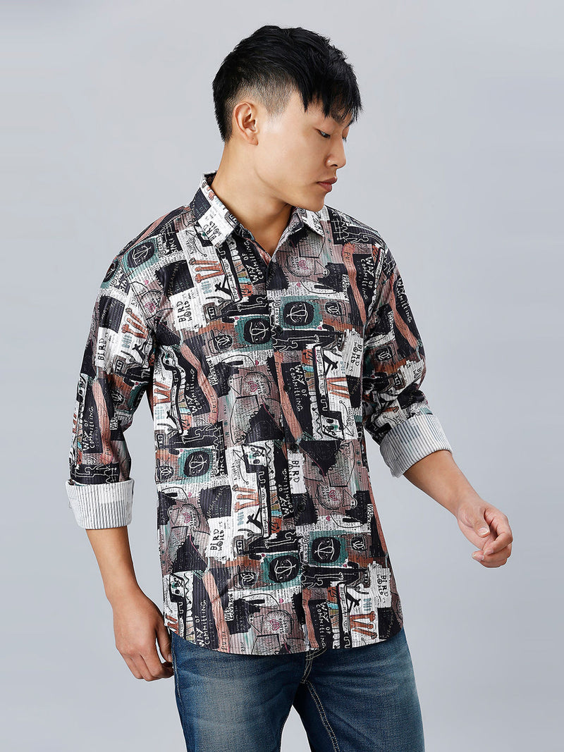 Rome Cotton Blend Printed Shirt for Men 1