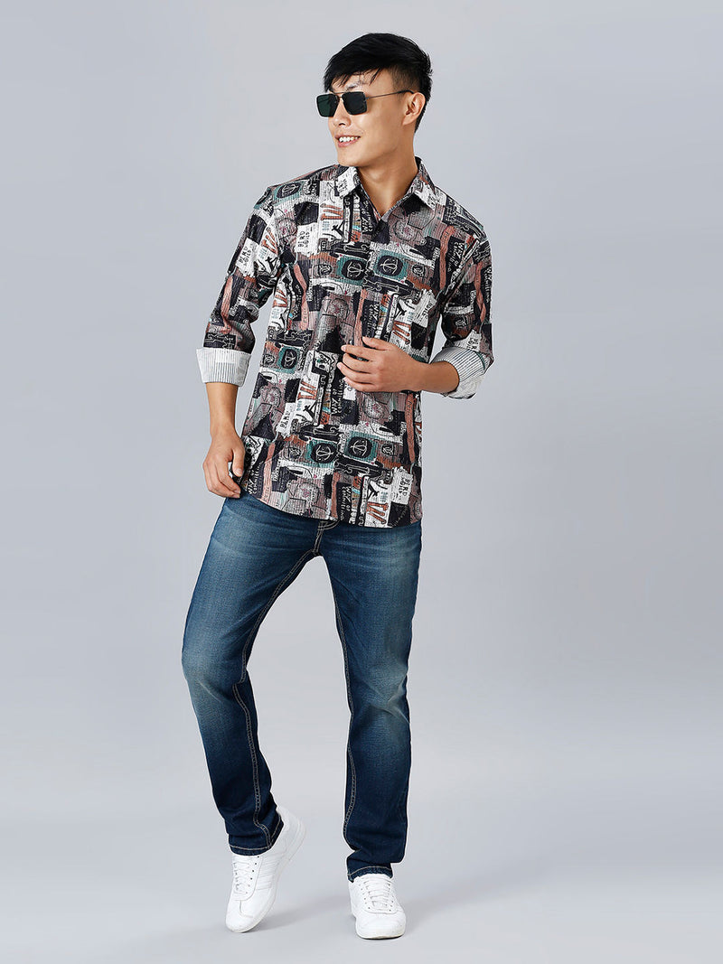 Rome Cotton Blend Printed Shirt for Men 6