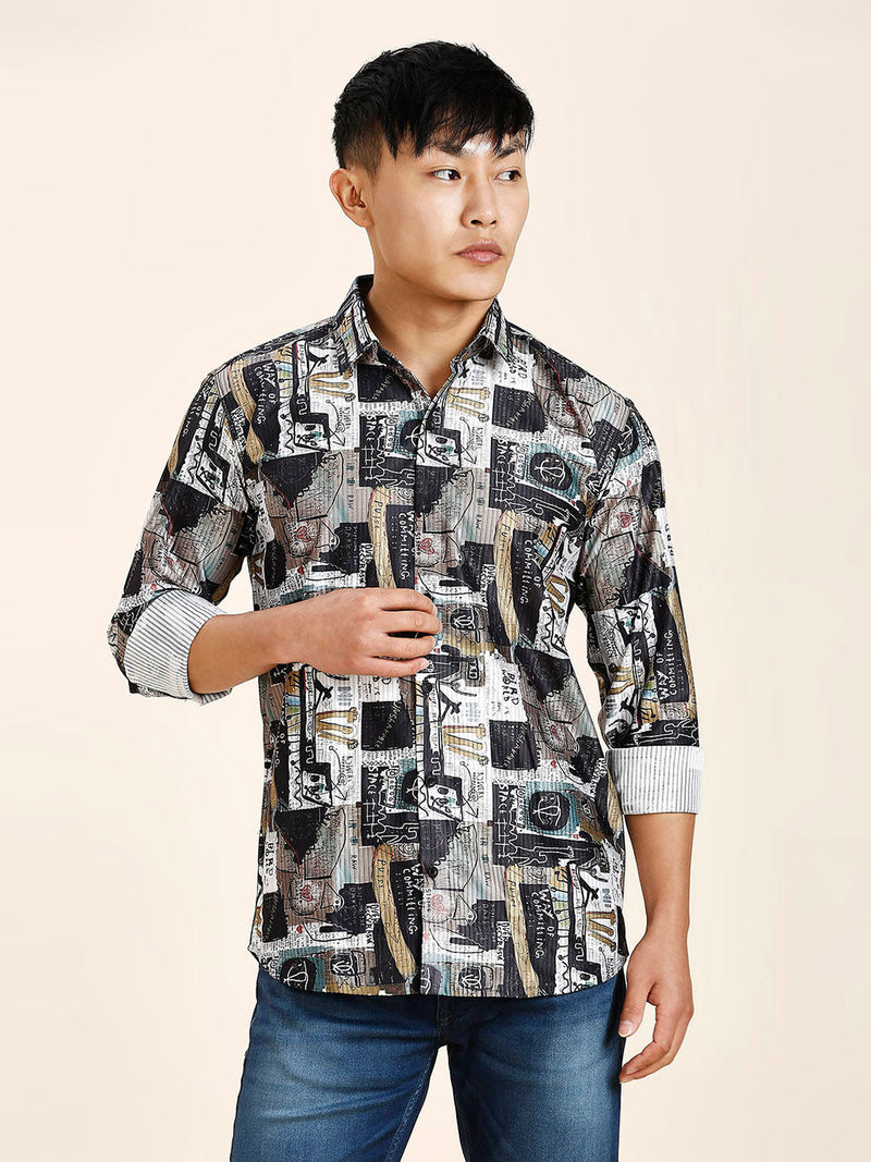 Turin Cotton Blend Printed Shirt for Men 9