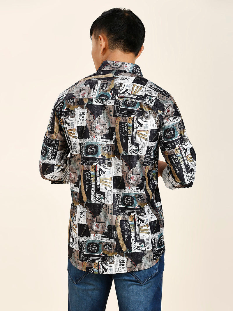 Turin Cotton Blend Printed Shirt for Men 7