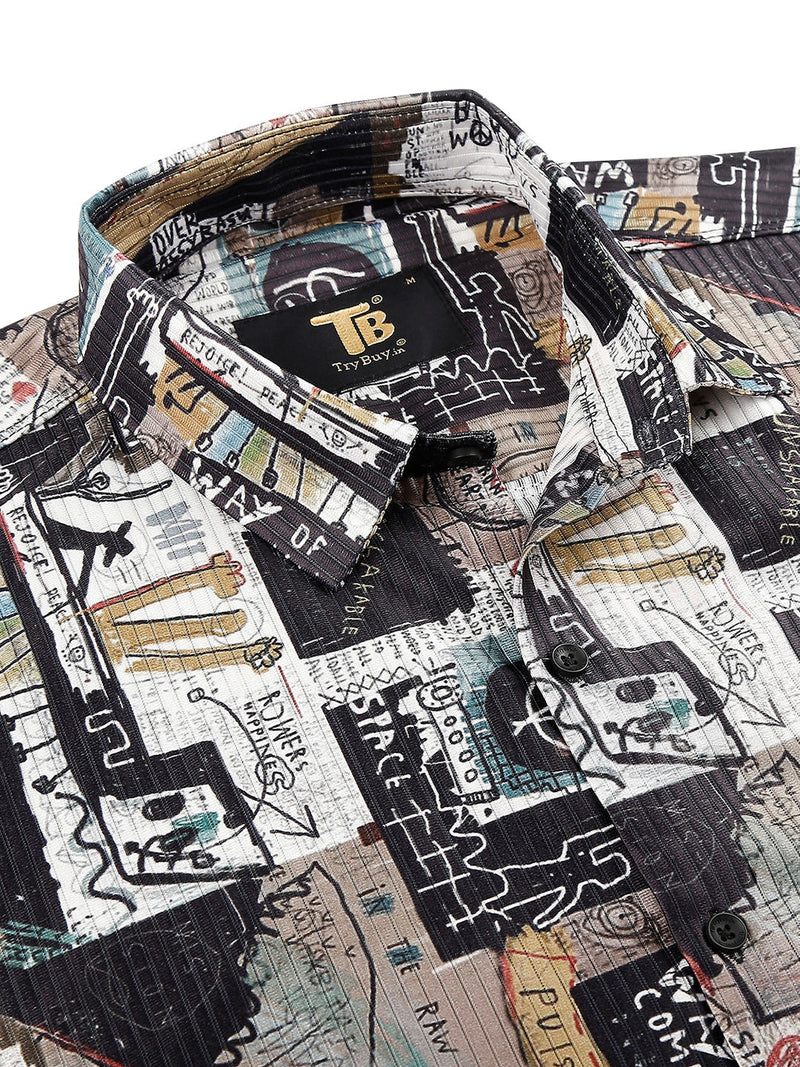 Turin Cotton Blend Printed Shirt for Men 3
