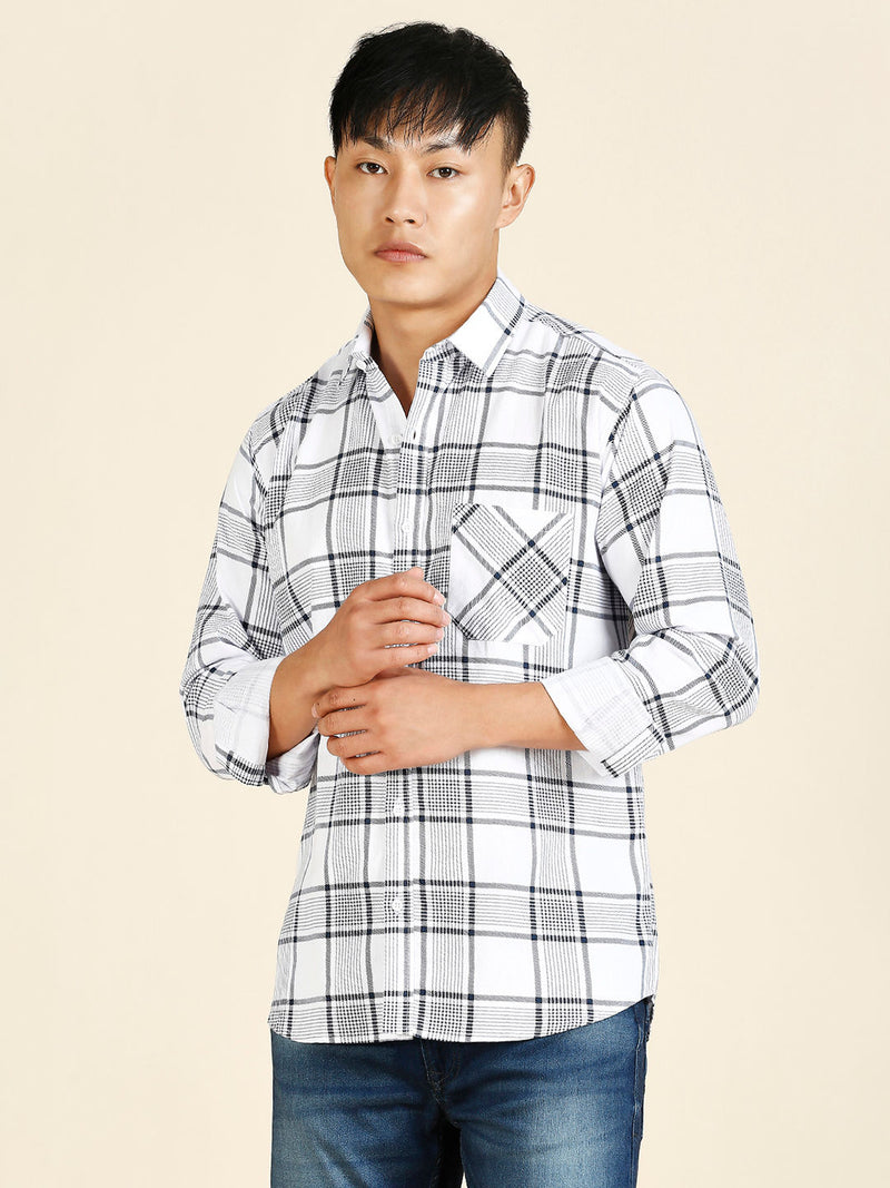 Vintage Checked Cotton Shirt for Men 1