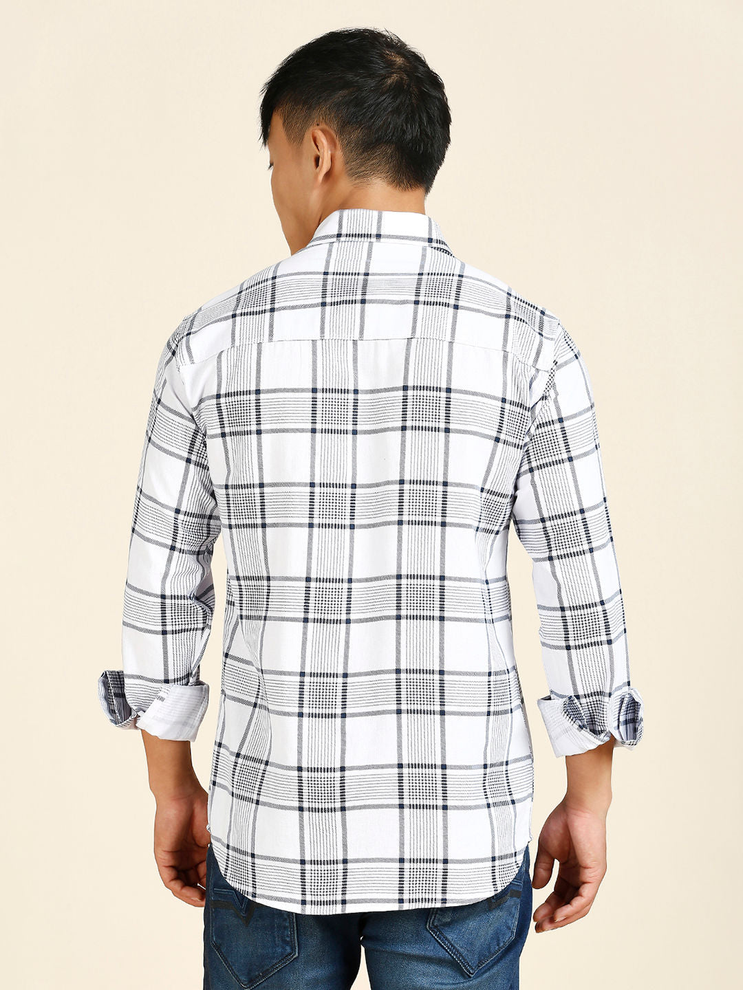 Vintage Checked Cotton Shirt for Men
