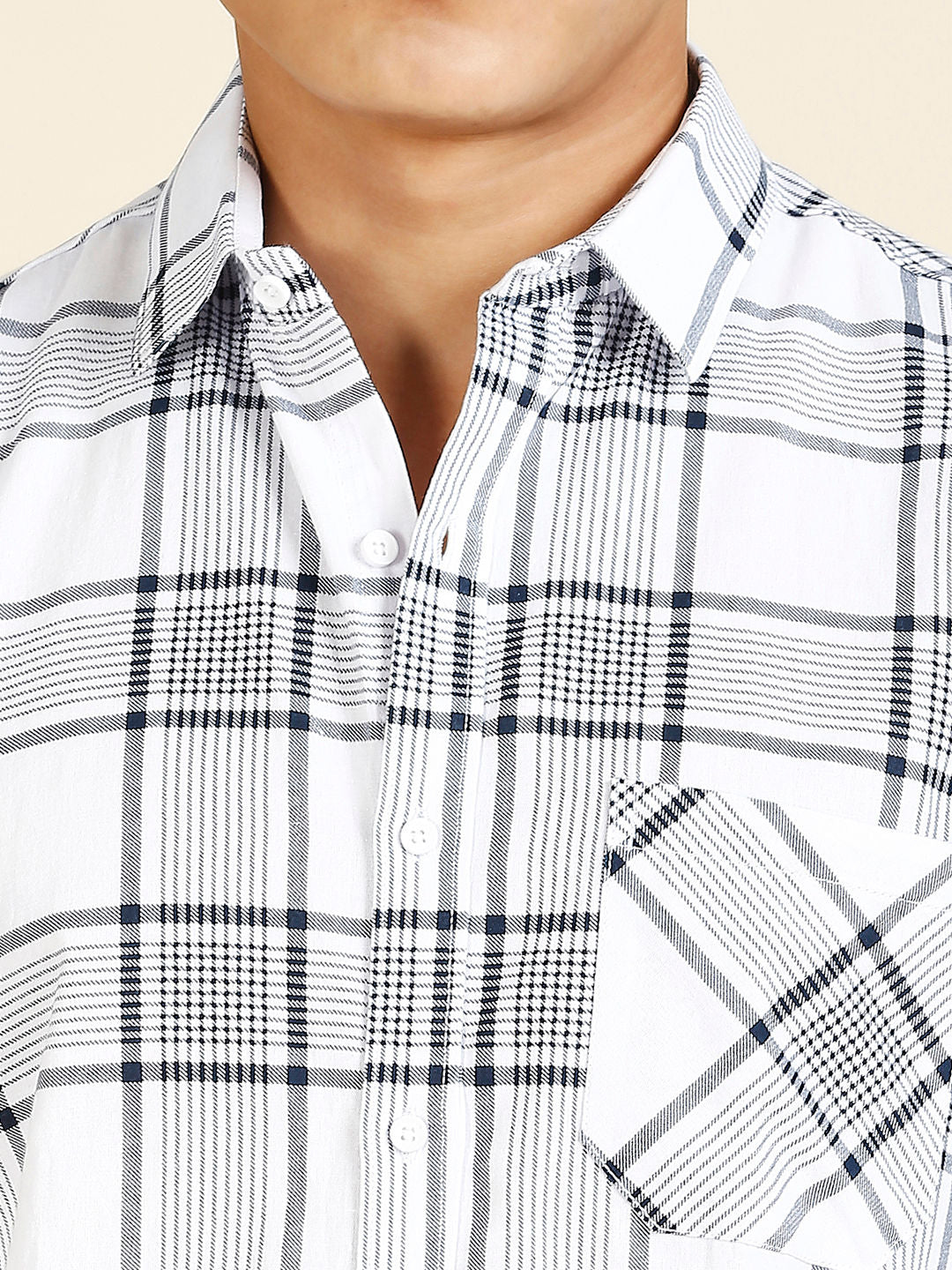 Vintage Checked Cotton Shirt for Men