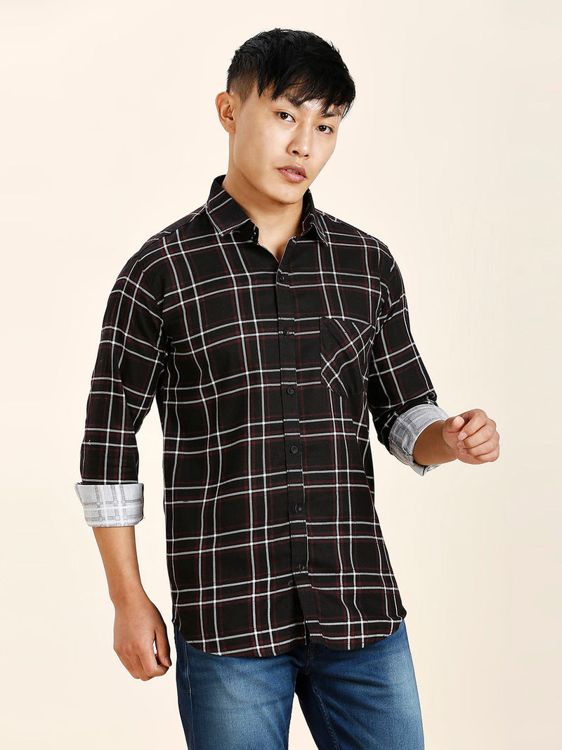 Drag Cotton Checked Shirt for Men 1