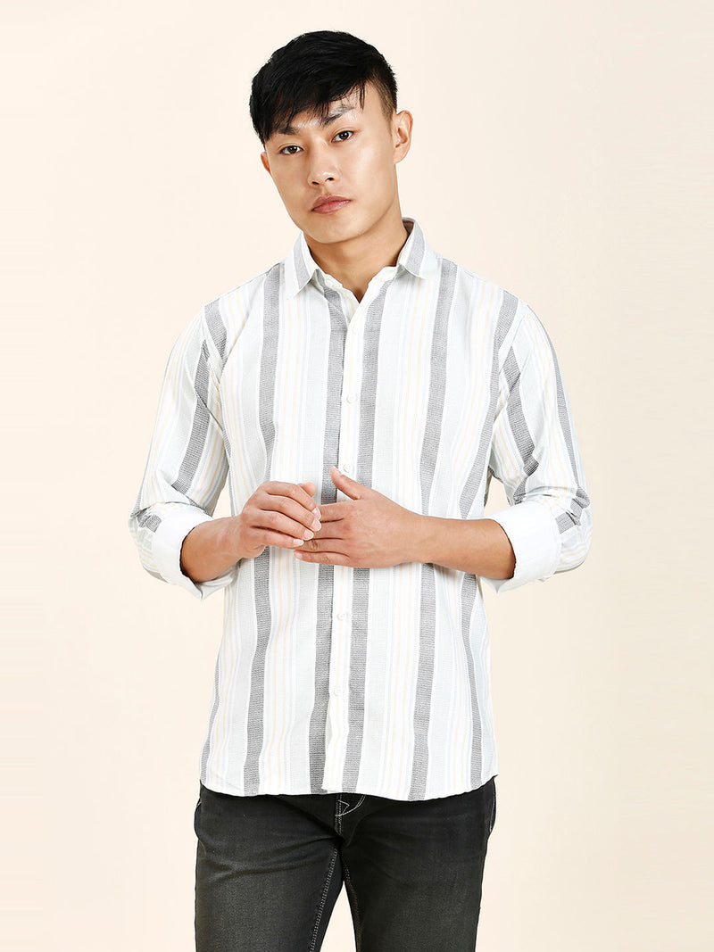 York Striped Cotton Blend Shirt for Men 1