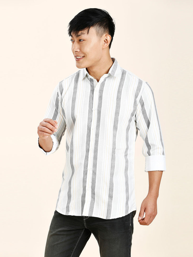 York Striped Cotton Blend Shirt for Men 3