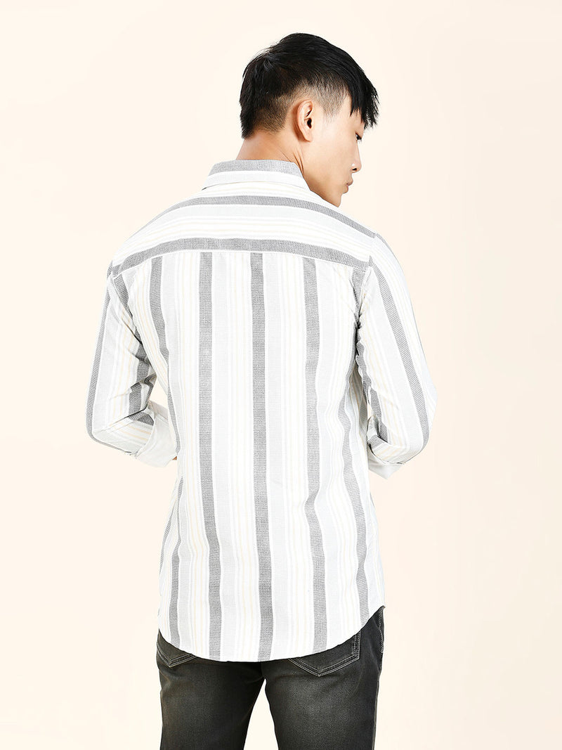 York Striped Cotton Blend Shirt for Men 7