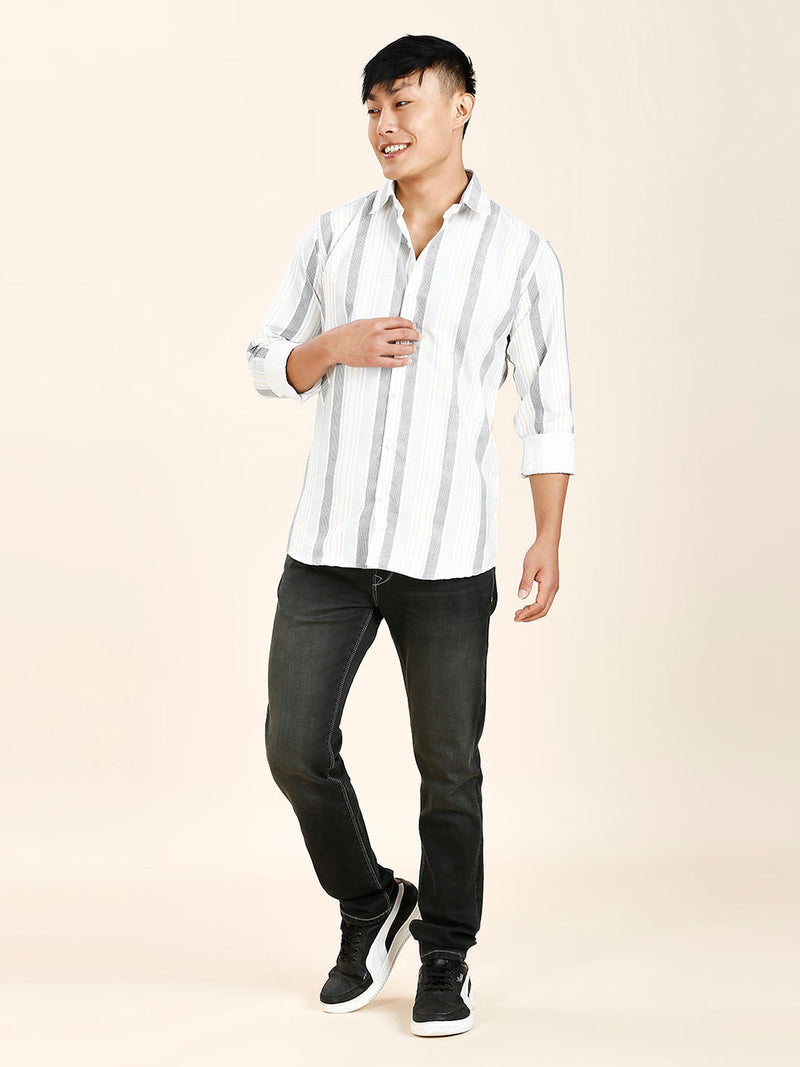 York Striped Cotton Blend Shirt for Men 8
