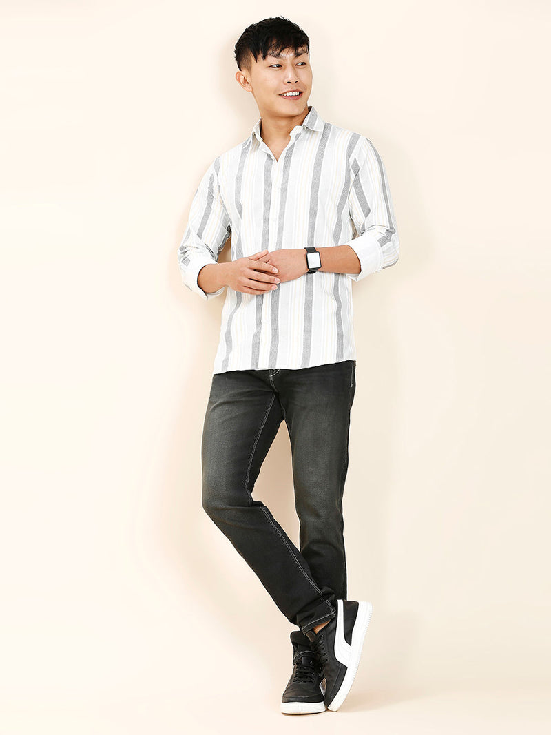 York Striped Cotton Blend Shirt for Men 9