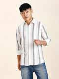 Wells Striped Cotton Blend Shirt for Men