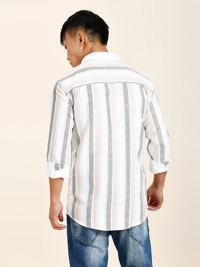 Wells Striped Cotton Blend Shirt for Men 7