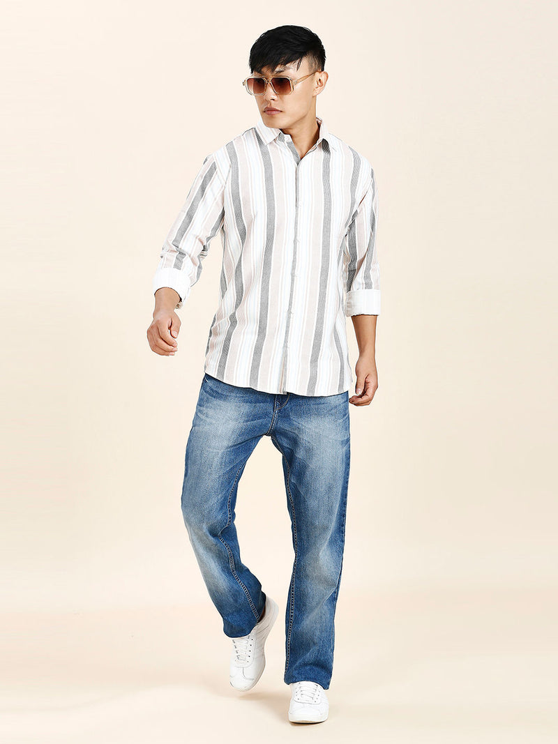 Wells Striped Cotton Blend Shirt for Men 9