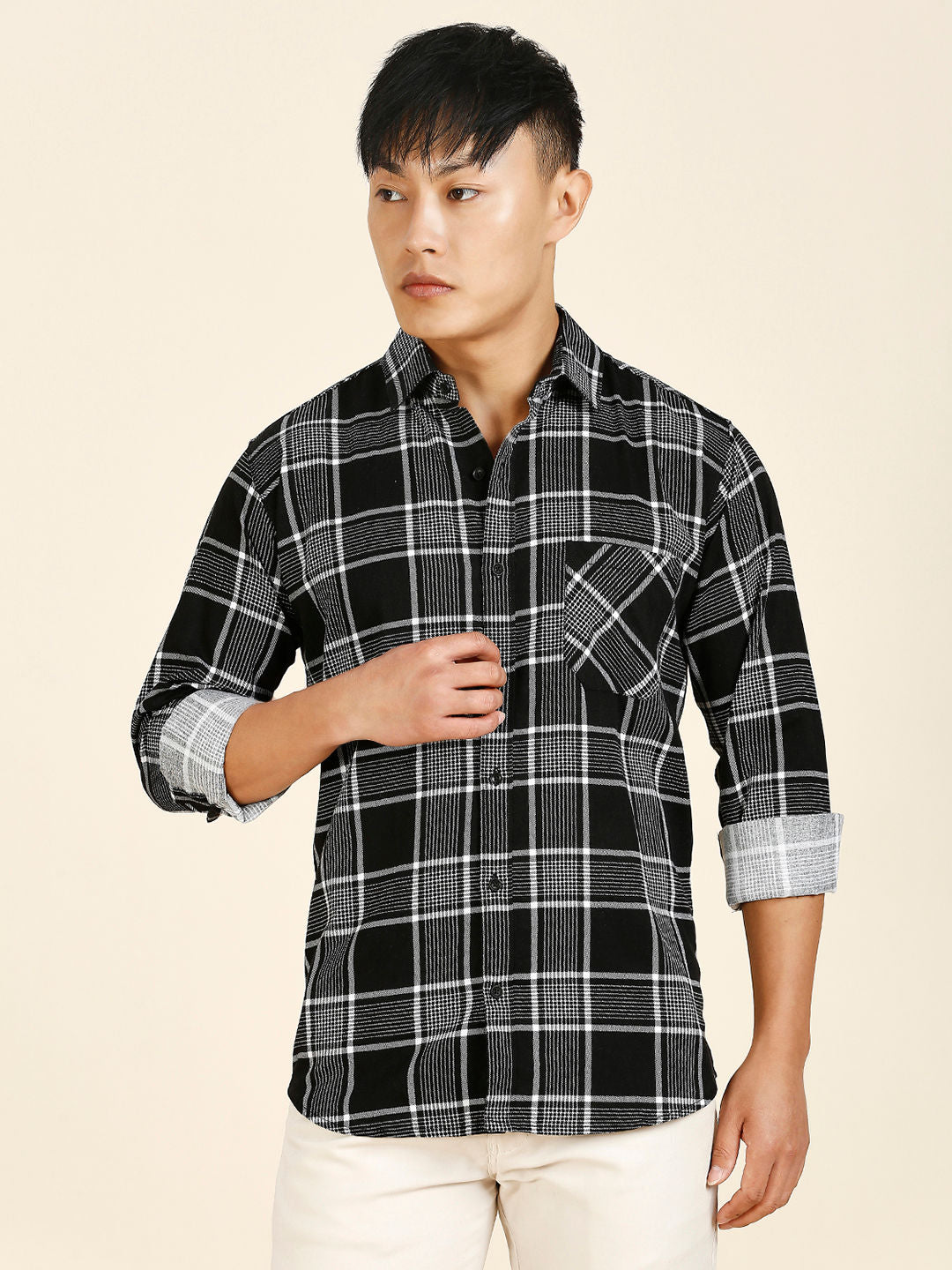 Urban Checked Cotton Shirt for Men - TB_449