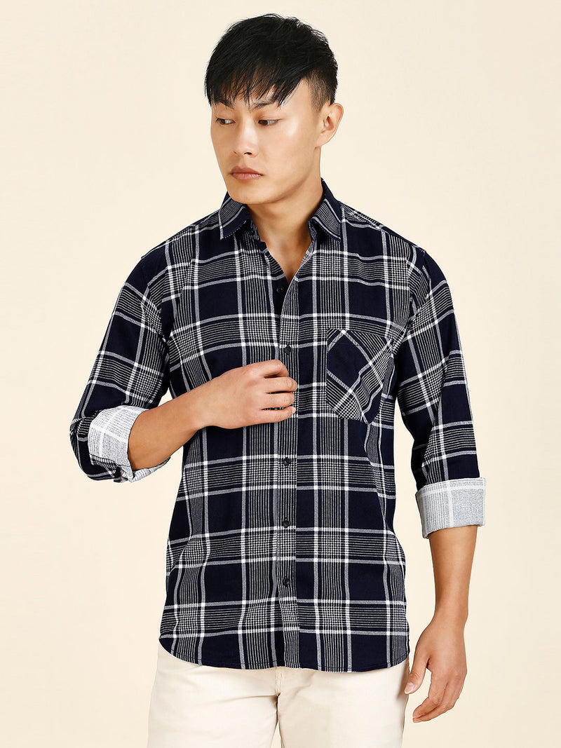 Earthy Cotton Checked Shirt for Men 1