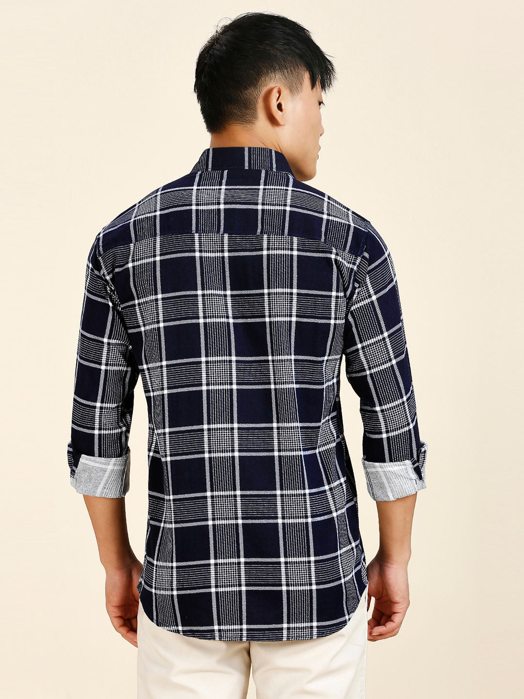 Earthy Cotton Checked Shirt for Men