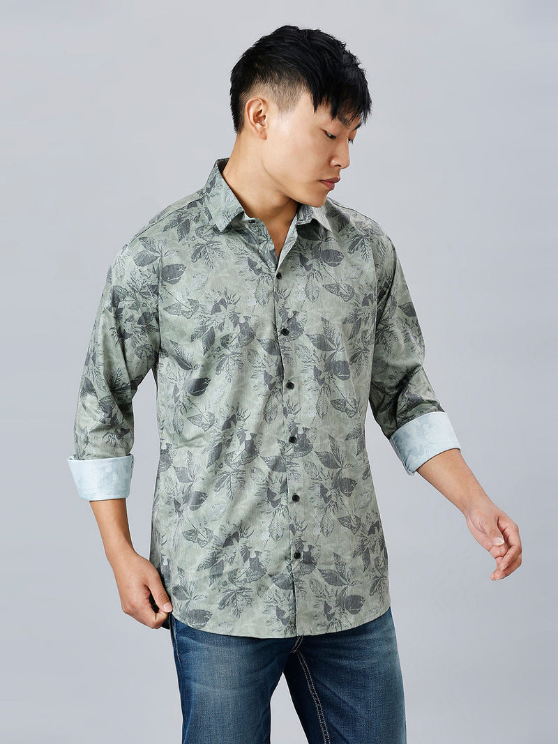 Kekhire Floral Nylon Lycra Printed Shirt for Men 1