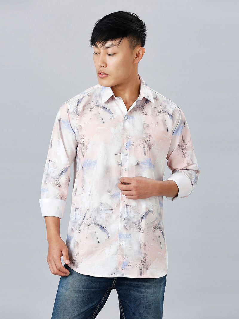 Minsk Printed Cotton Blend Shirt for Men 1