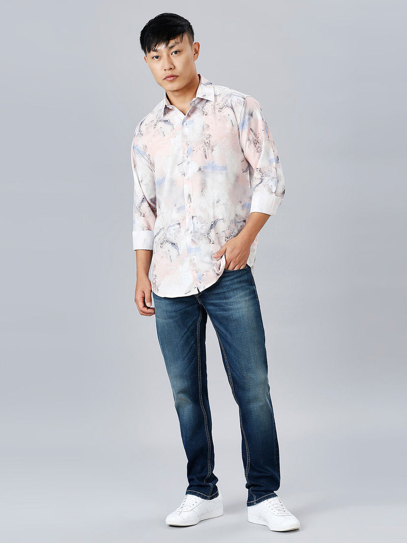 Minsk Printed Cotton Blend Shirt for Men 8